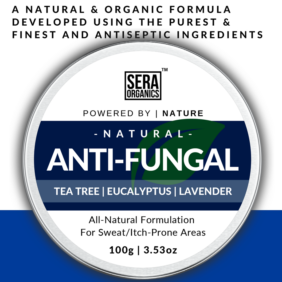 Sera Organics Anti-fungal Balm – All-natural balm for treating itchy skin, athlete's foot, ringworm, jock itch, and nail fungal infections.